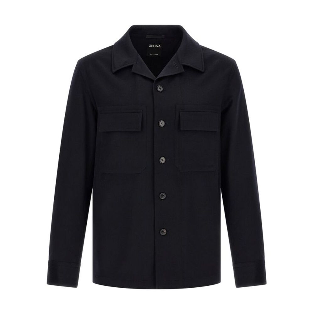 ZEGNA Blue Wool Men's Blouse